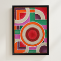 Vibrant Geometric Beaded Wall Art | Mixed Media Abstract Painting