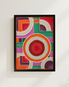 Vibrant Geometric Beaded Wall Art | Mixed Media Abstract Painting