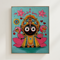 Hand-Painted Lord Jagannath Painting on Lotus