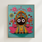 Hand-Painted Lord Jagannath Painting on Lotus