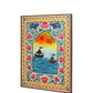 Handmade Indian Ethnic Art | Sunset Boats Painting with Floral Border | Rajasthani Decor