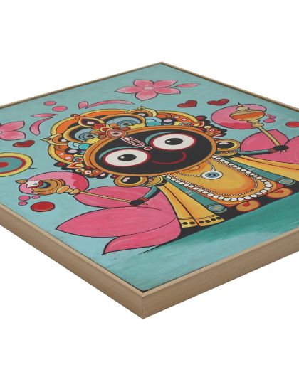 Hand-Painted Lord Jagannath Painting on Lotus
